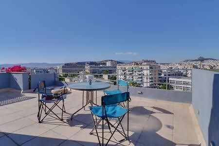 Studio With Private Terrace And View Of Acropolis! Ateny Zewnętrze zdjęcie
