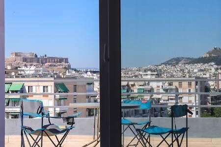 Studio With Private Terrace And View Of Acropolis! Ateny Zewnętrze zdjęcie